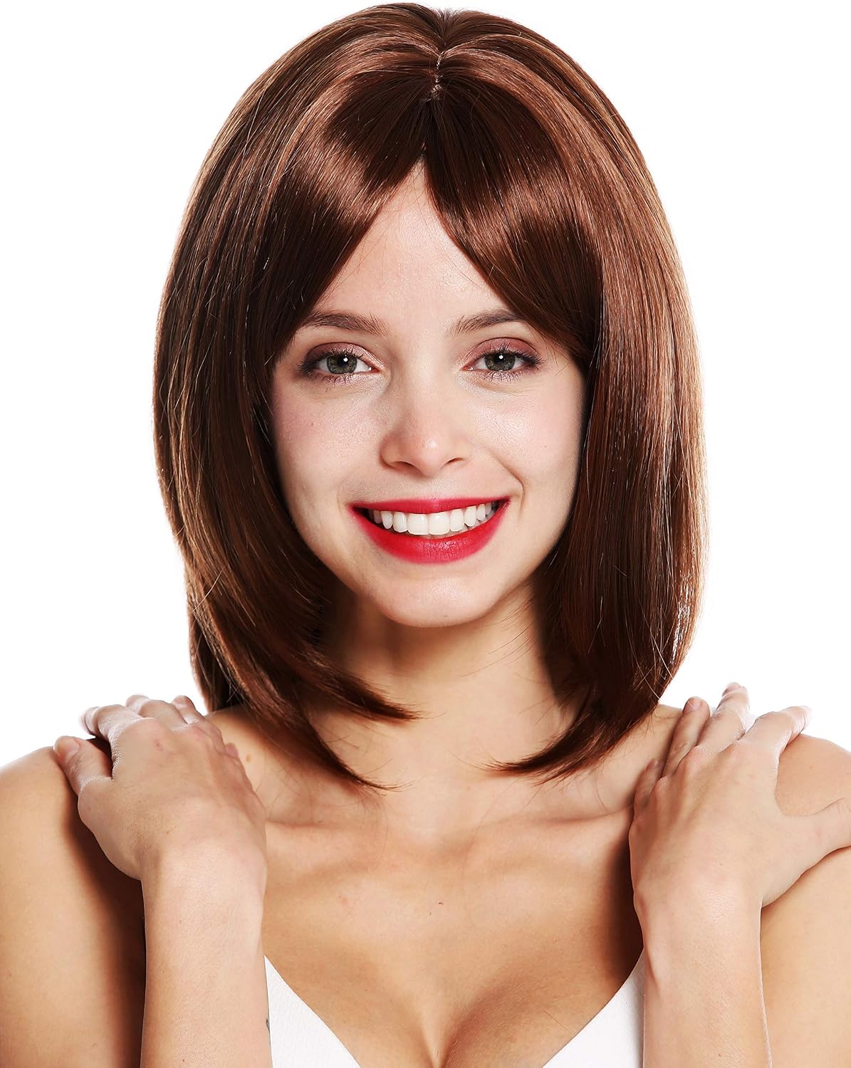 WIG ME UP, VK-48-30 quality women's wig shoulder length layered long fringe parted light copper brown, Copper brown (30) - Image 4