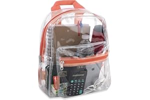 MADISON & DAKOTA Clear Mini Backpacks for Beach, Travel - Stadium Approved Bag with Adjustable Straps