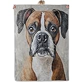 Aonimonis Boxer Dog Throw Blanket Gifts for Women Adults Girls, Soft Fuzzy Warm Cozy Flannel Blankets for Bedroom, Travel, Couch, Home Decor 50x60 in