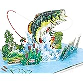 CUTPOPUP Fishing Birthday Card Pop Up, Fathers Day, 3D Popup Greeting Card, Birthday Card for Men, Husband, Dad, Granpa, Stepfather, Son (Fishing)