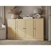 Palace Imports Solid Wood 65" Sideboard w/Shaker Doors, Yellow | 65" Wide x 35.75" H - 100% Eco-Friendly Wood | Modular Wooden Sideboard with Adjustable Shelves