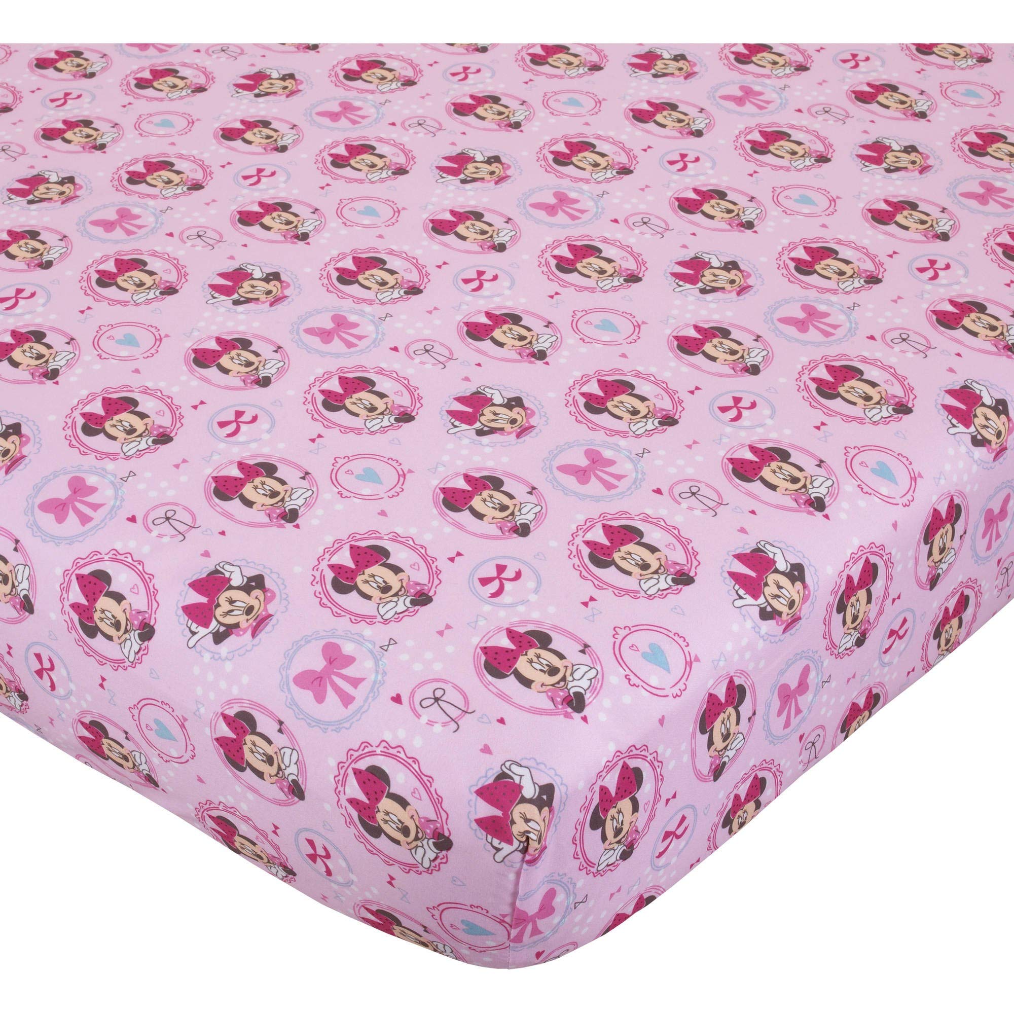 Photo 1 of Disney Baby “Minnie Mouse Bows are Best” Baby Crib Sheet, 28” X 52”, Fits Stand Size Crib Mattress