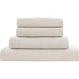 Brielle HomeBrielle Home Jersey Knit Cotton Sheet Set - Breathable, Soft, T-Shirt Fabric - Heather Taupe, Queen