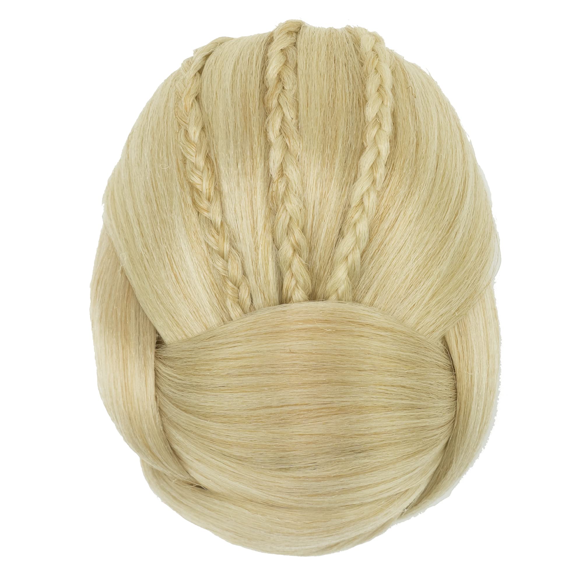 IMISSU Women's Braided Chignon, Dancer Hair Cover, Donut Hair Pieces Scrunchies, Wig Clips for Updo (Blonde)