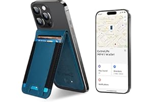 ExtreLife for Magsafe Wallet, Works with Apple Find My, Magnetic Wallet for iPhone 17/16/15/14/13/12 Series, 8-Card Holder, Adjustable Stand, RFID Blocking, Blue