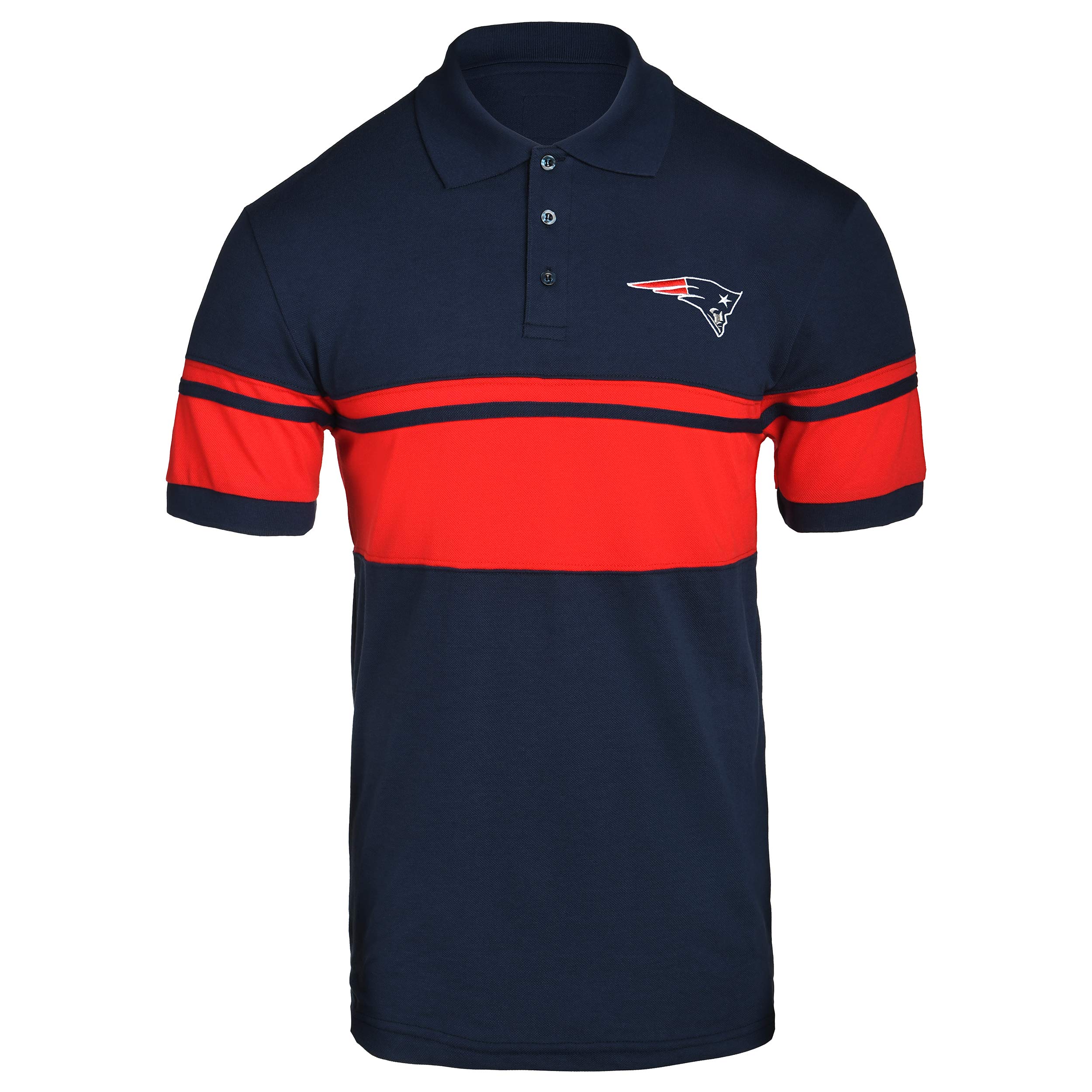 foco NFL Football Team Logo Cotton Stripe Polo Shirt, Team Color, X-Large Image