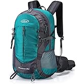 G4Free 35L Hiking Backpack Water Resistant Outdoor Sports Travel Daypack Lightweight with Rain Cover for Women Men (Peacock Green)