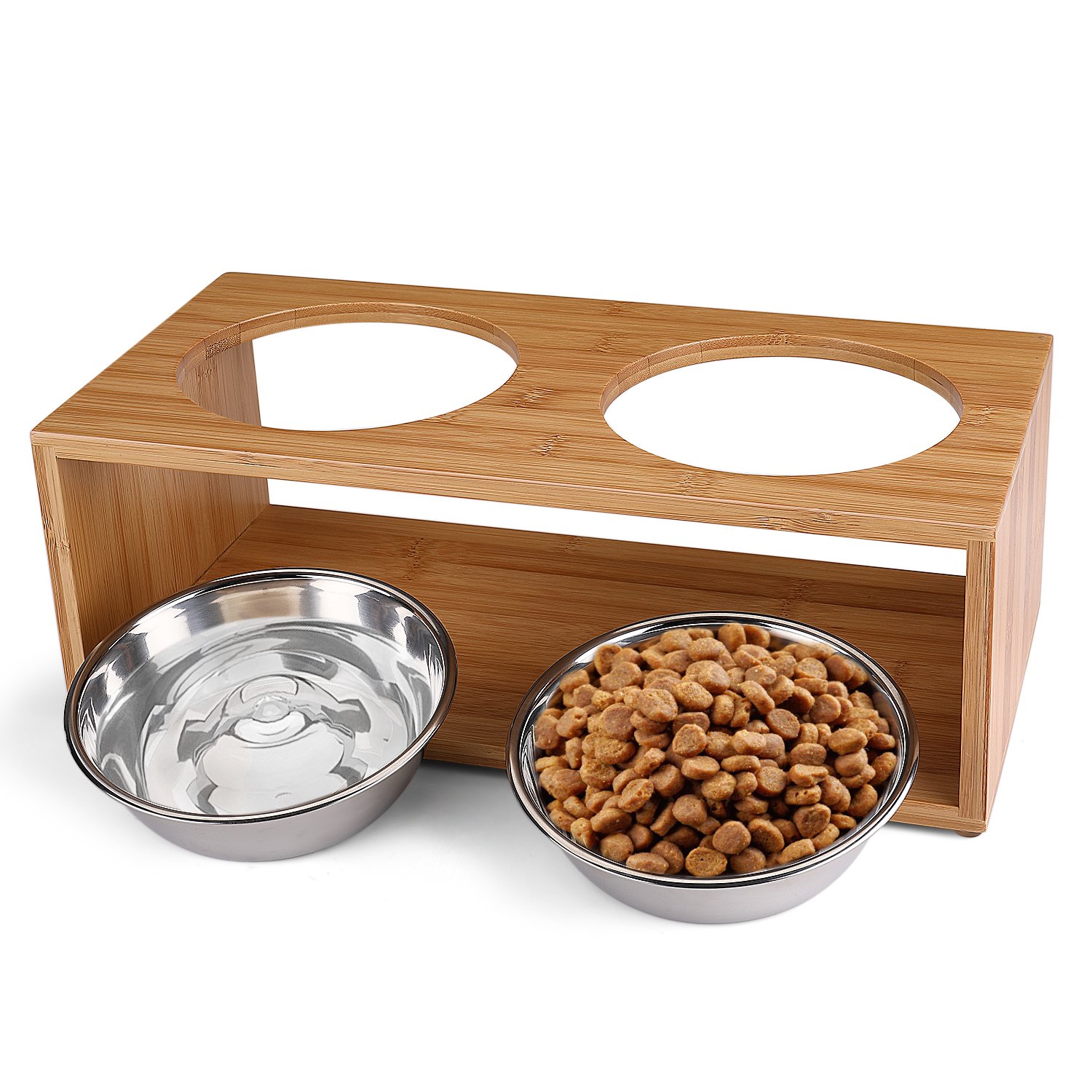 Flexzion Elevated Raised Dog And Cat Pet Feeder Bowls Raised