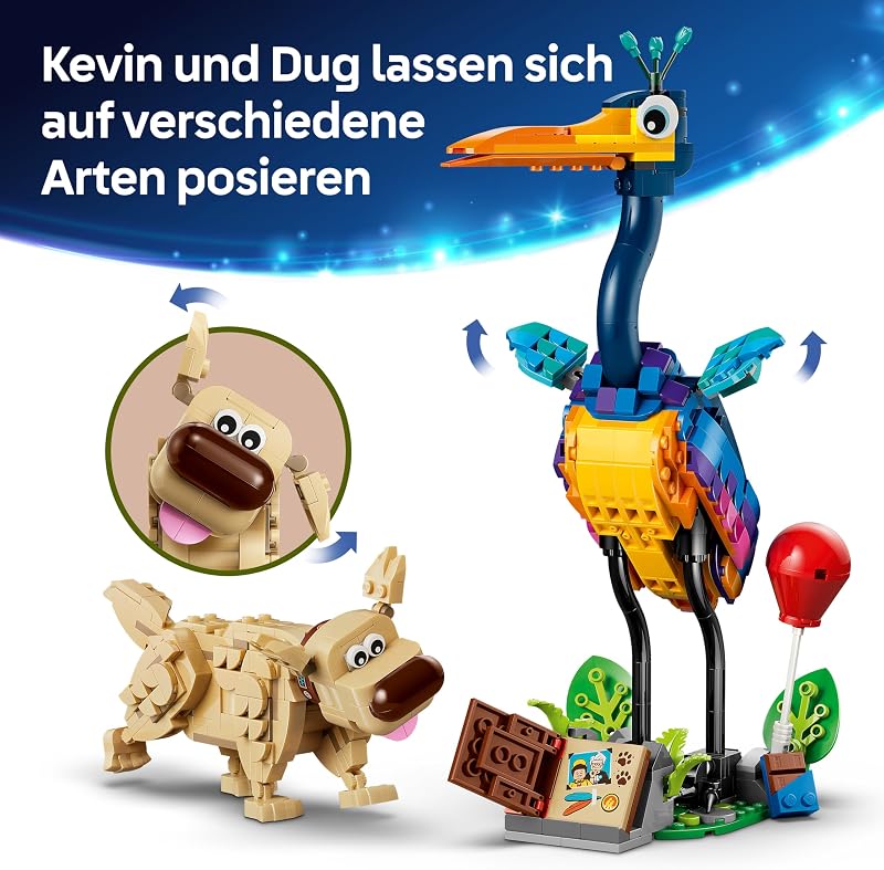 ǀ Disney and Pixar Kevin und Dug - Spielzeug Golden Retriever Hund & exotischer Vogel - DIY Deko fürs Kinderzimmer - Geburtstagsgeschenk für Mädchen ab 9 Jahren & Fans des Films Oben - 43290 — Foto 7 von 8