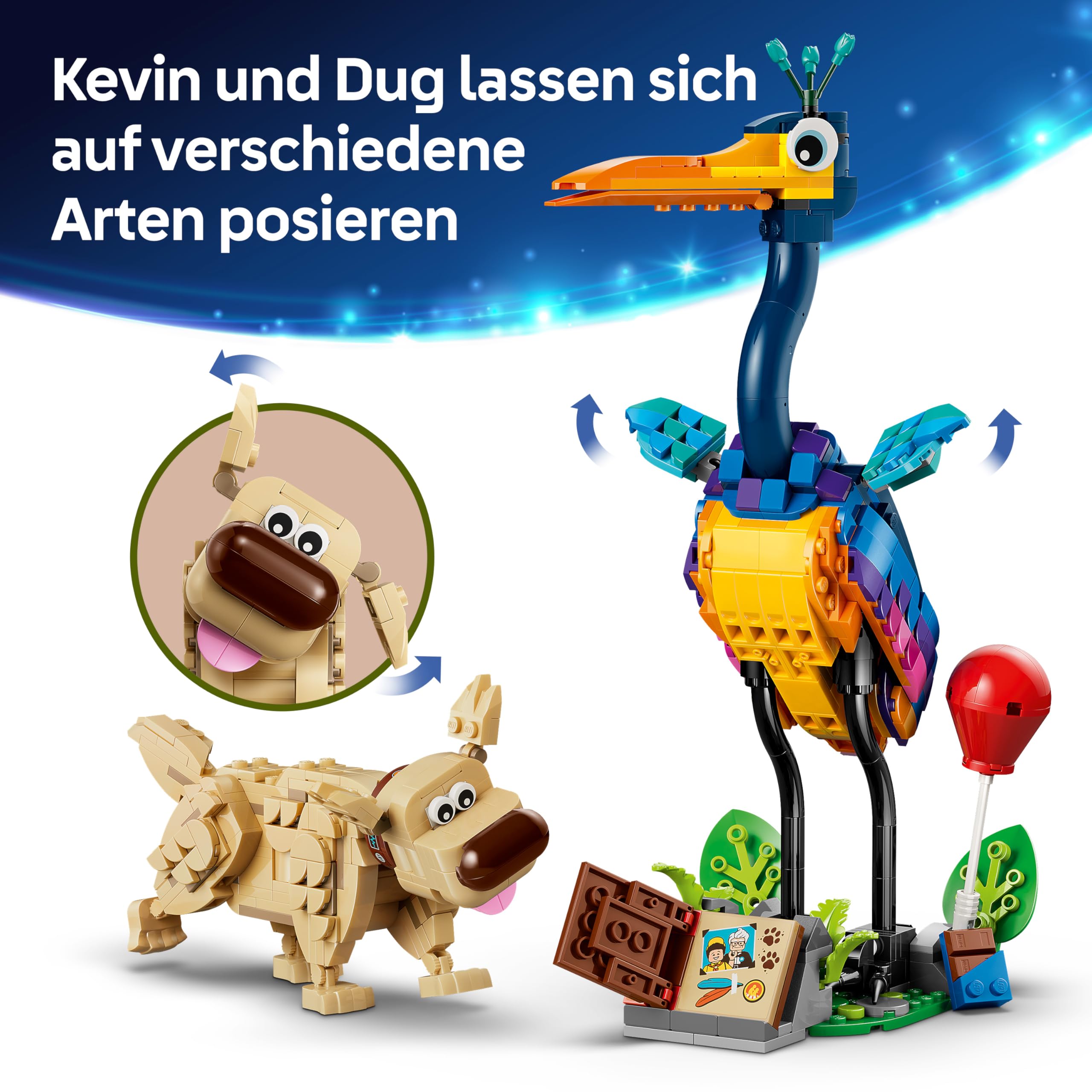 LEGO ǀ Disney and Pixar Kevin und Dug - Spielzeug Golden Retriever Hund & exotischer Vogel - DIY Deko fürs Kinderzimmer - Geburtstagsgeschenk für Mädchen ab 9 Jahren & Fans des Films Oben - 43290 7