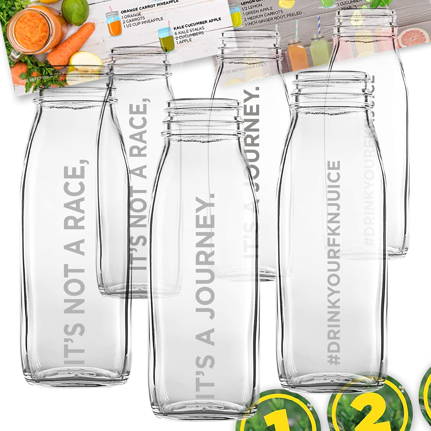 Home Juicing Glass Bottles Carafe 15 oz square glass