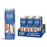 CocoGoodsCo Single-Origin 100% Natural Coconut Water (33.8 FL OZ / 6 pack)