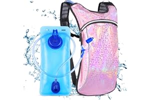 KUYOU Hydration Pack, Hydration Backpack with 2L Hydration Bladder, Festival Essential Water Backpack for Raves, Biking, Running and Music Festival Gear