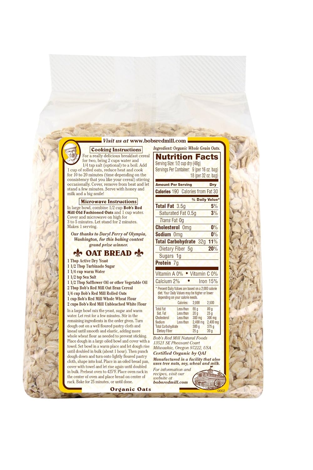Organic Rolled Oats Nutrition Facts Besto Blog