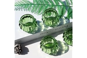 Woho Green Tea Lights Candle Holder Set of 12, Green Votive Candle Holders Bulk for Wedding Table Centerpiece, Tealight Candle Holder for Christmas Party Home Decor