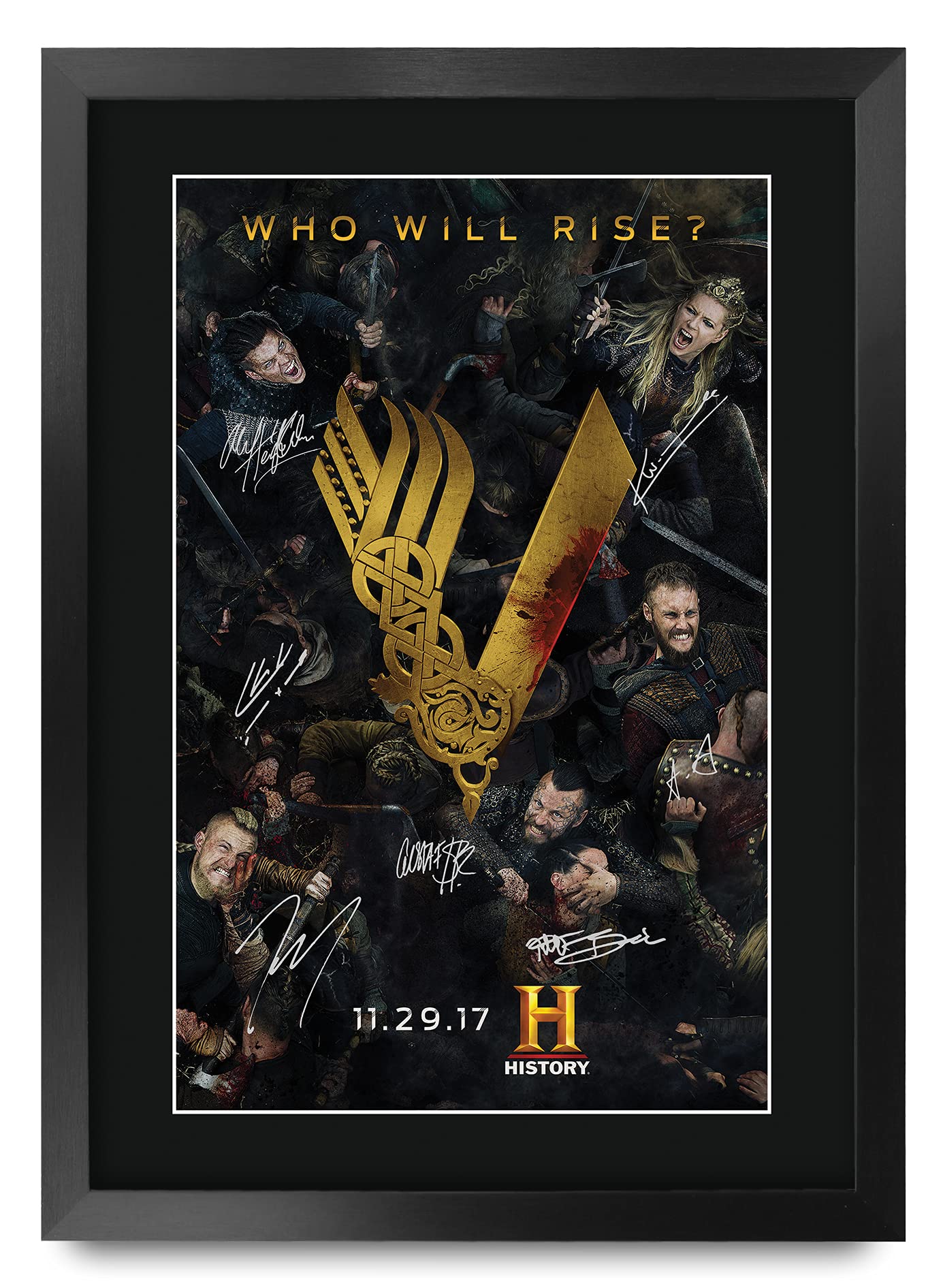 HWC Trading A3 FR Vikings Katheryn Winnick Gifts Printed Signed Autograph Picture for TV Memorabilia Fans - A3 Framed