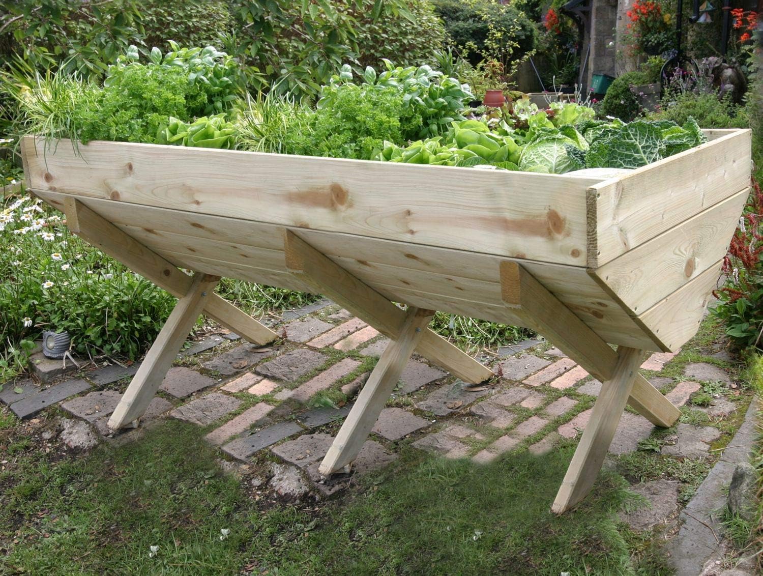 Parcel in the Attic Large Garden Wooden Raised Bed Vegetable Trough Planter (Vegetable Bed 2m)