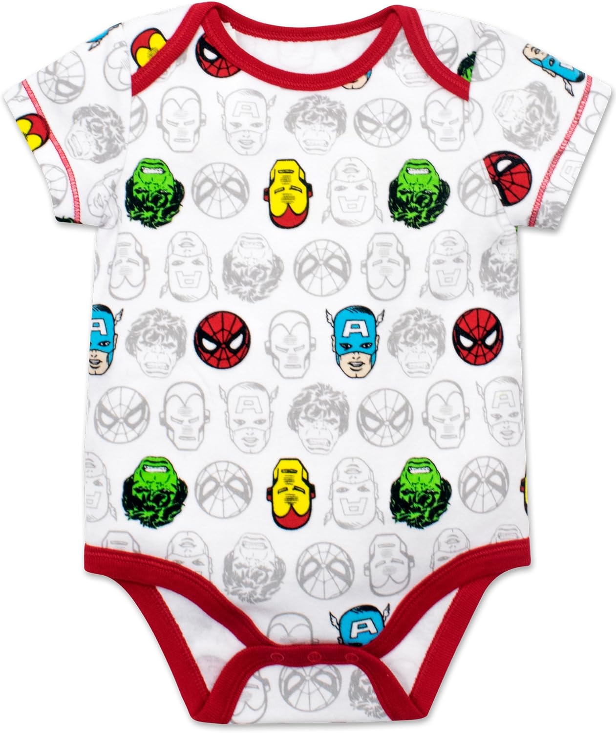 Marvel Baby Boys' 5 Pack Bodysuits - The Hulk, Spiderman, Iron Man and Captain America: Clothing