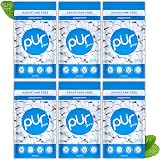 PUR Gum Sugar Free Peppermint Xylitol Vegan Gluten Free Keto 55 Pieces Pack of 6