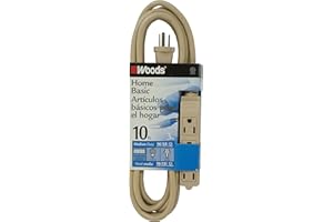 Woods 2865 SJT 3-Outlet Extension Cord, Beige, 10'