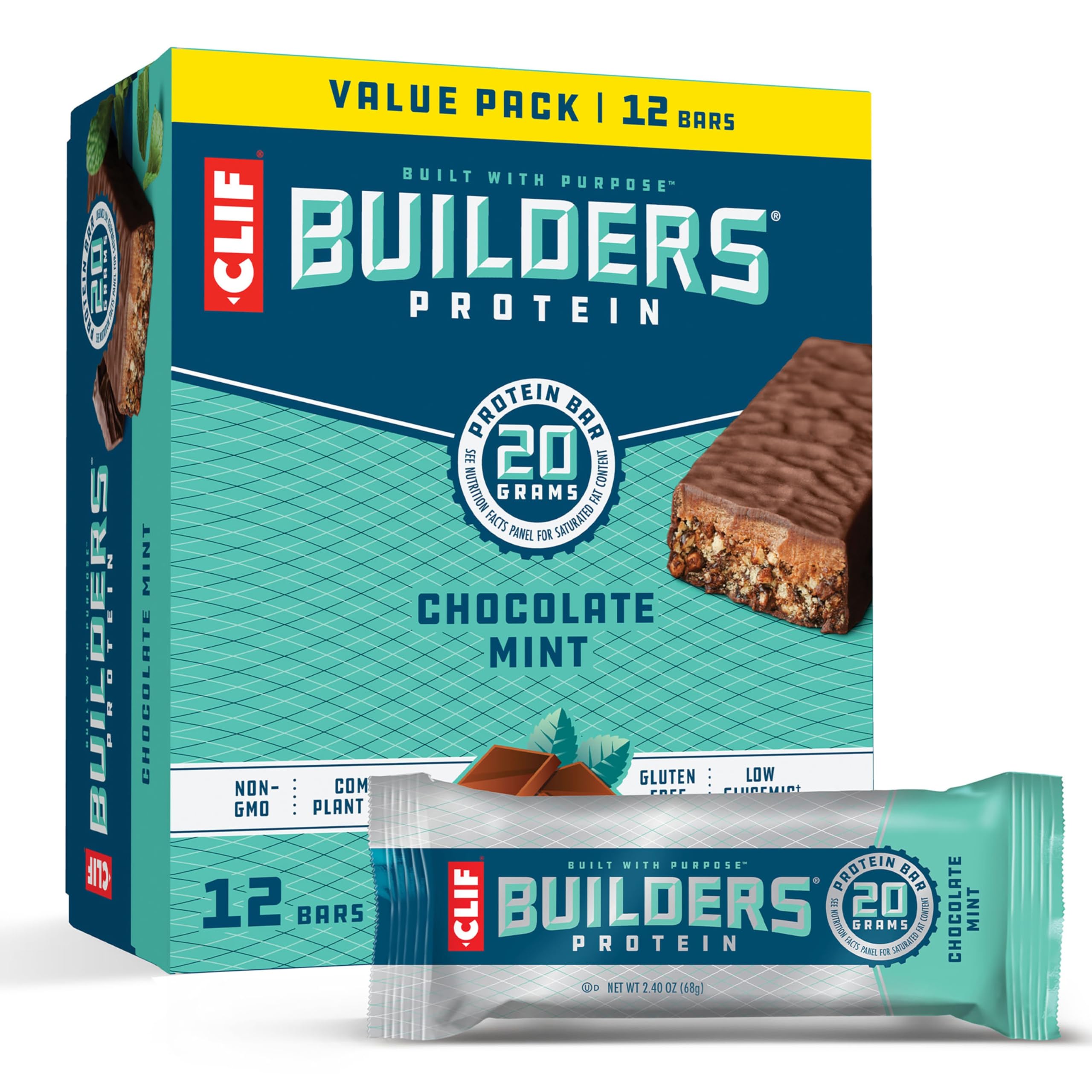 Clif Bar Chocolate Mint Builder Bar (12x2.4 Oz) main image 0