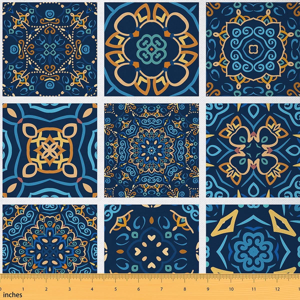 Boho Fabric by The Yard, Mandala Flower