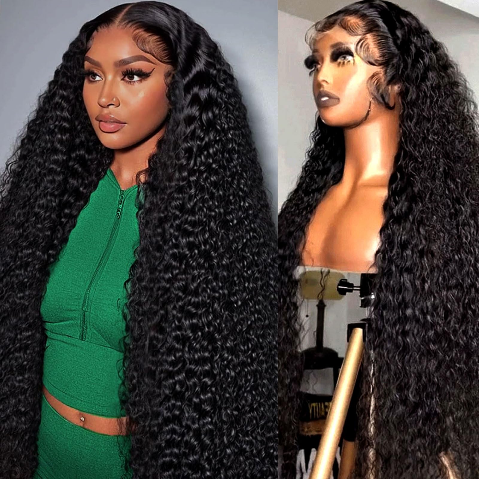 IWISH 13x4 Full Frontal Real SKINLIKE HD Lace Wig Pre Plucked 0.10mm Ultra-thin Lace Vivid Clean Hairline Bleached Tiny Knots 210 Density Water Wave Lace Front Wigs for Women Human Hair 24 Inch — image 1