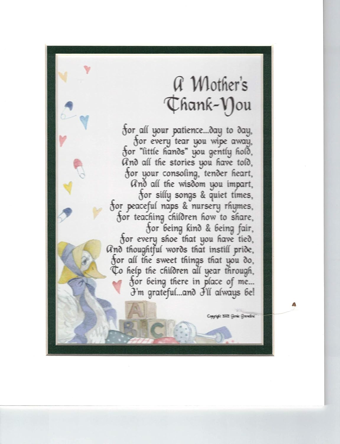 pic Appreciation Thank You Note To Daycare Provider a gift present poem for a daycare