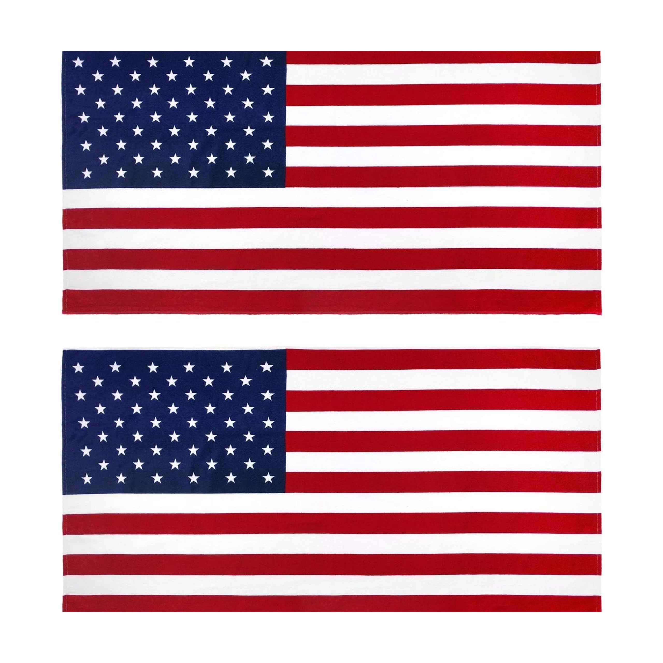 Kaufman - Printed Beach and Pool Towel Set, 100% Cotton, 30 inch x 60 inch (American Flag)