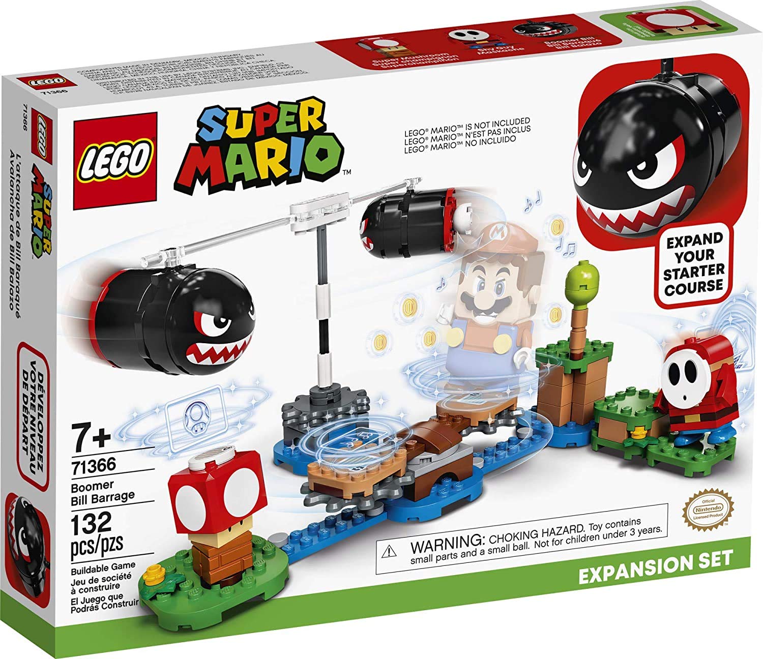 LEGO Super Mario Boomer Bill Barrage Expansion Set 71366 Building Kit; Toy for Kids to Add to Their Super Mario Adventures with Mario Starter Course (71360) Playset, New 2020 (132 Pieces)