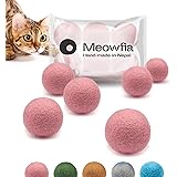 MEOWFIA Wool Ball Toys - 6-Pack of Safe for Cats and Small Dogs Balls - 1.5 Inch Felted Wool Cat Toy and Dog Toy - Perfect wi