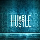 Hustle Words LED Neon Lights Party Decorations, USB Powered Switch LED Neon Lights Brightness Adjustable for Office Room, Gym Room, Man Cave, Gamer Room Decor (Blue)