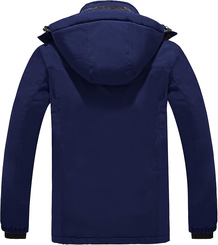 Casacos de Polar Grossos de Homem Parka de Neve Azul-Marinho S