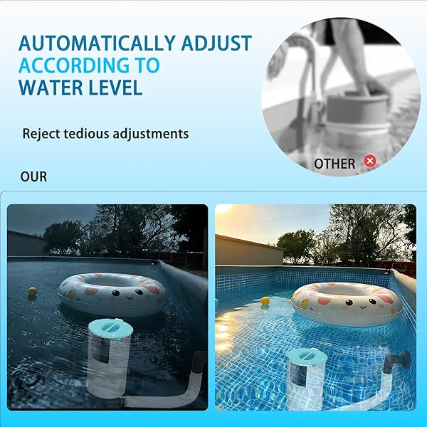 VALDORENA SURFACE FLOAT SKIMMER,NO INSTALLATION REQUIRED, NO ADJUSTABLE BRACKET REQUIRED,COMES WITH 10 FILTER SOCKS, SPECIAL NOTE: THE POOL PUMP FLOW RATE MUST NOT EXCEED 2100 GPH (TURQUOISE)