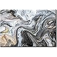 Abstract Wall Art Black and White Fluid Wall Decor Luxury Marbled Gold Sparkling Canvas Prints Picture 16" x 24" Liquid Modern Watercolor Artwork Paintings for Bedroom Living Room Home Decorations