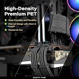 EZDIY-FAB PSU Extension Cable Kit 24Pin 8Pin to 6+2 8Pin 4+4 30cm Carbon view 4
