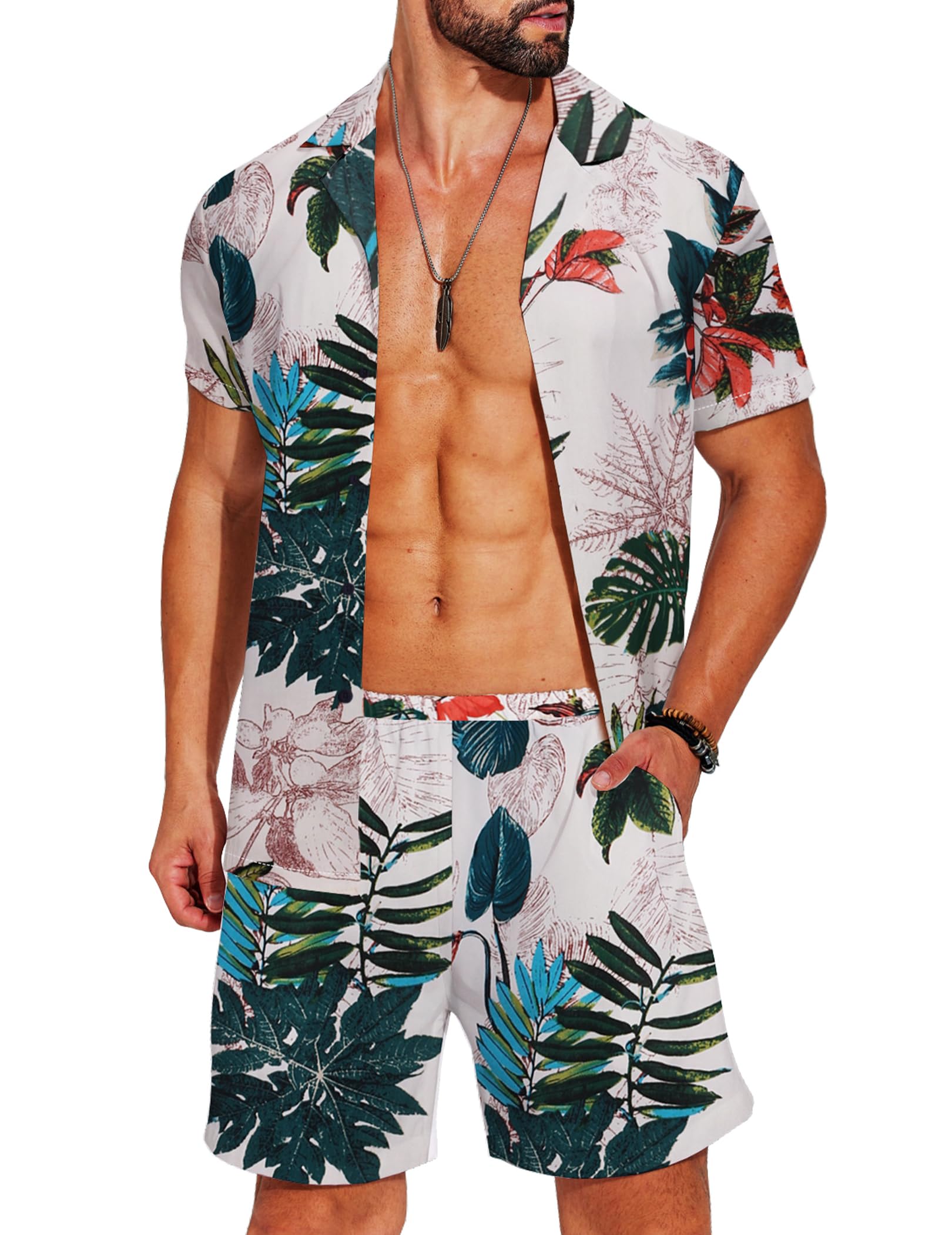 COOFANDY Men's Casual Button-Down Short Sleeve