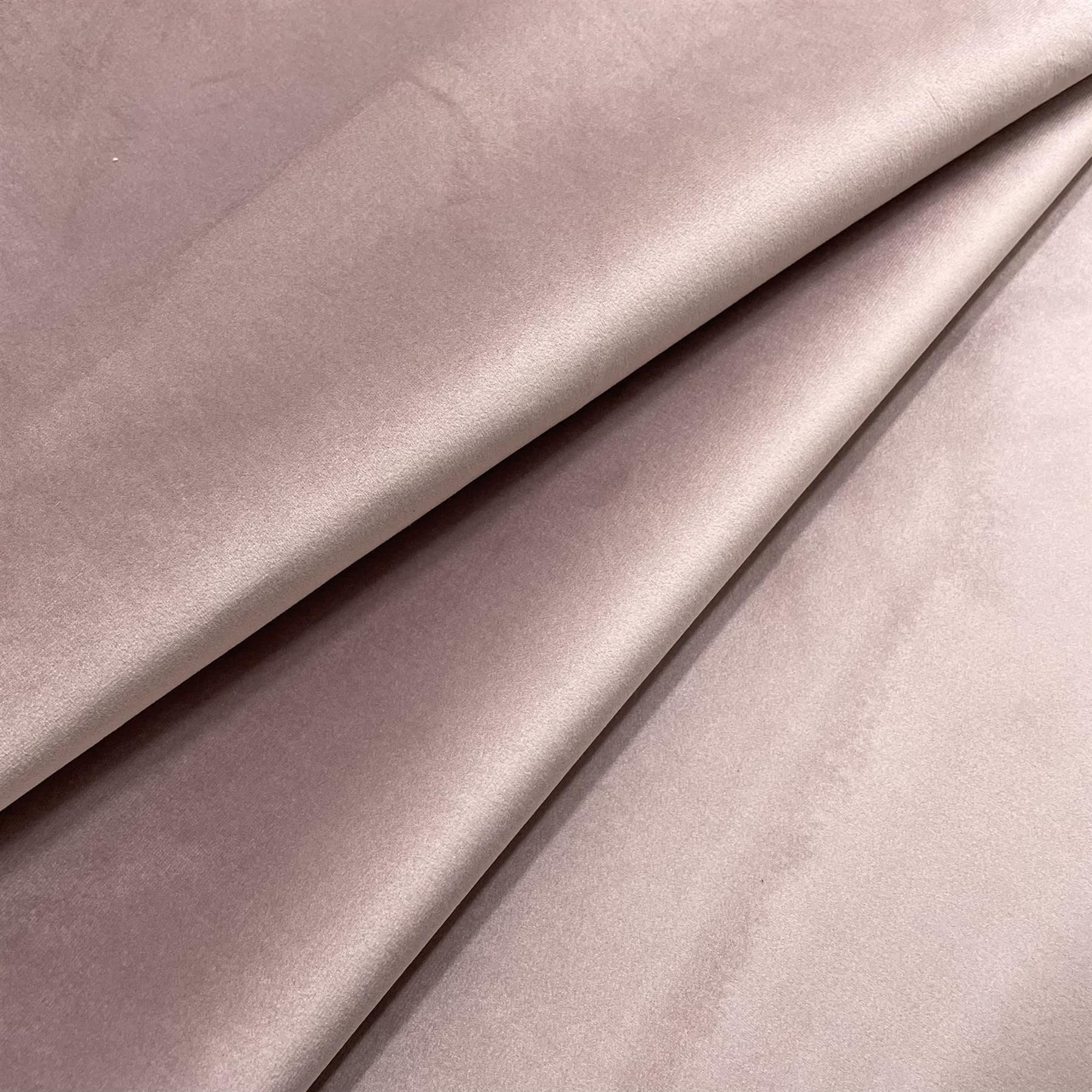 Regents Lux Soft Touch Plain Velvet Fire Retardant Plush Low Velour Cushion Sofa Upholstery Fabric Sold by The Metre - Dusty Pink - 3 Metres