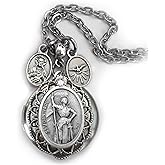 St. Joan of Arc Locket Necklace, Patron Saint Confirmation Gift, Catholic Devotion Jewelry Gift