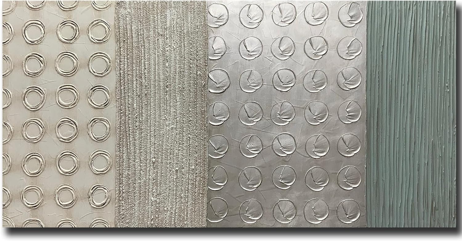 Paintings - AMEI Art Paintings,24x48inch 3D Hand-Painted Simple Elegant Oil Paintings Abstract Artwork Retro Style Oil on Canvas Paintings Home Wall Decor Art Wood Inside Framed Ready to Hang for Living Room Office