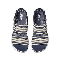 Clarks Women's Casual Sandal, Navy Multi, 7.5 Wide