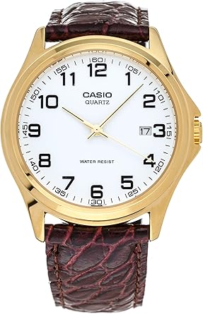 Casio MTP-1188Q-7BEF - Reloj analógico de Cuarzo para Hombre con Correa de Piel, Color marrón