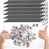 24pcs Mesh Zipper Pouch Puzzle Storage Bags A3 17x12 Inches Large File Bags Black Reusable Zipper Pouches for Organizing, Classroom Board Game Organization
