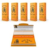 ZIG-ZAG Rolling Papers French Orange 1 1/4 5 Pack of tips and Paper | Slow Burning, Combo Pack of 160 sheets and tips