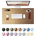 YSAGi Leather Desk Protector, Office Mat, Large Mouse Mat, Non-Slip PU Leather Blotter, Laptop Pad, Waterproof Writing Pad for Office and Home (Bronze, 31.5" x 15.8")