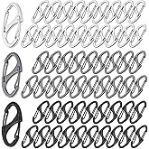 60PCS S Shaped Double Carabiner Clips 1.6 Inch Small Spring Snap Hook Keychain Dual Wire Gate Clip Interlocking Tiny Biner Clip Attachment Accessories (3 Colors)