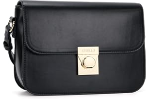 Chinllo Crossbody Bag Shoulder Satchel Purse for Women, Triple Pocket Bag PU Leather Messenger Bag Flap Evening Bag