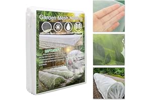 GARMEINEA Garden Netting 10x50Ft Ultra Fine Mesh, Garden Plant Cover Row Cover, Greenhouse Raised Bed Screen Protection, Insect Netting, Tree Netting to Protect Fruit Flower Vegetables from Birds Squirrels