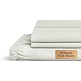 Linen Home 100% Cotton Percale Fitted Sheet Set King Size, Silver, Deep Pocket, 3 Piece - 1 Deep Pocket Fitted Sheet and 2 Pillowcases, Crisp Cool and Strong Bed Linen