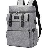 YALUNDISI Vintage Backpack for Men Women Laptop Backpack Bookbags College Backpack 16 inch Grey